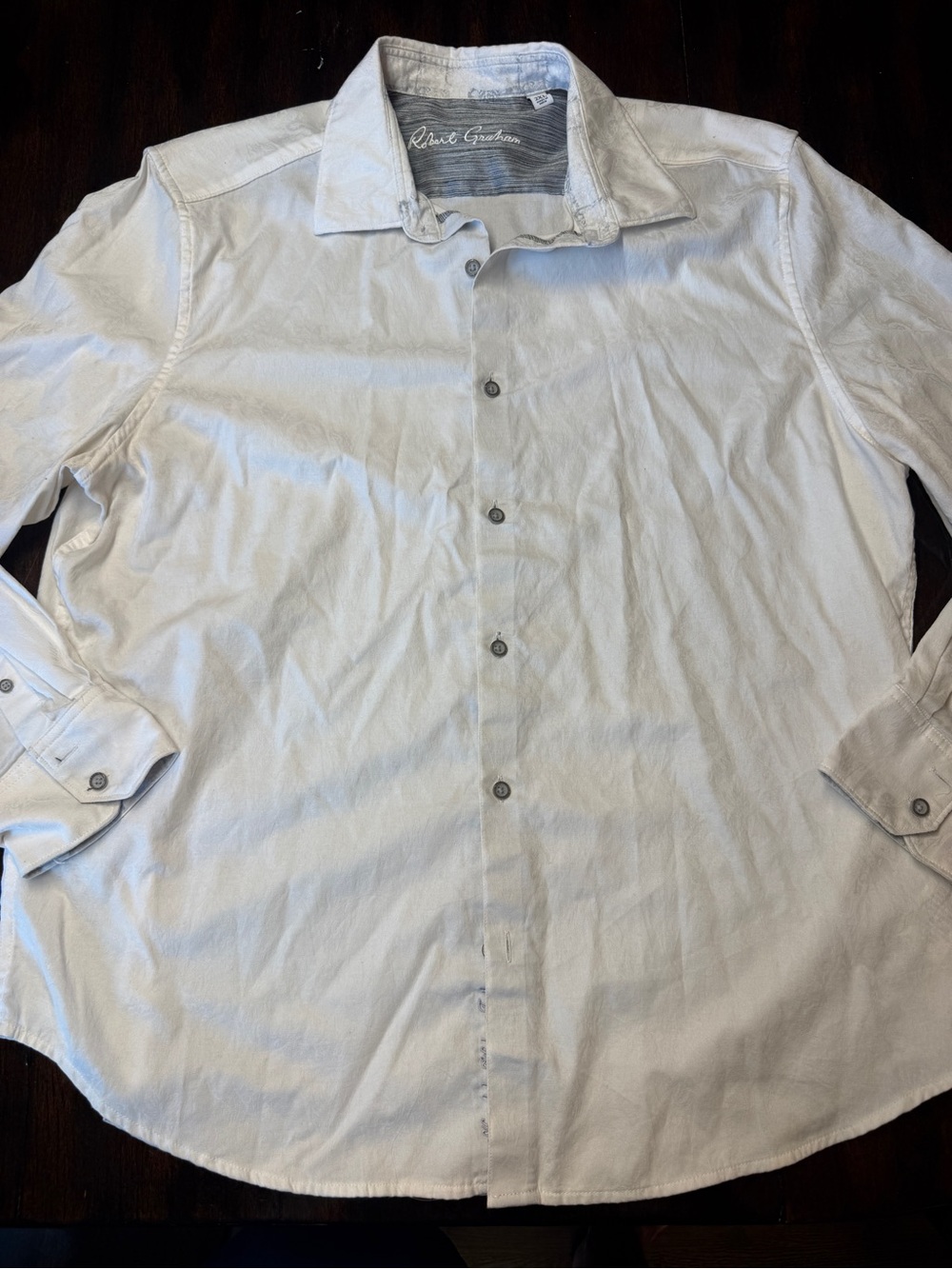 Robert Graham Light Gray Slim-Fit Button-Up Shirt